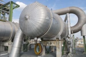 Heat exchanger at an outdoor plant