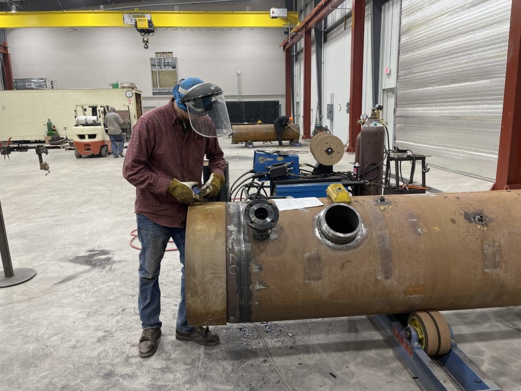 Fabricating a pressure vessel at Heartland Repair Coatings Shop