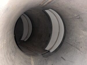 discharge dampener blower pipe internal view